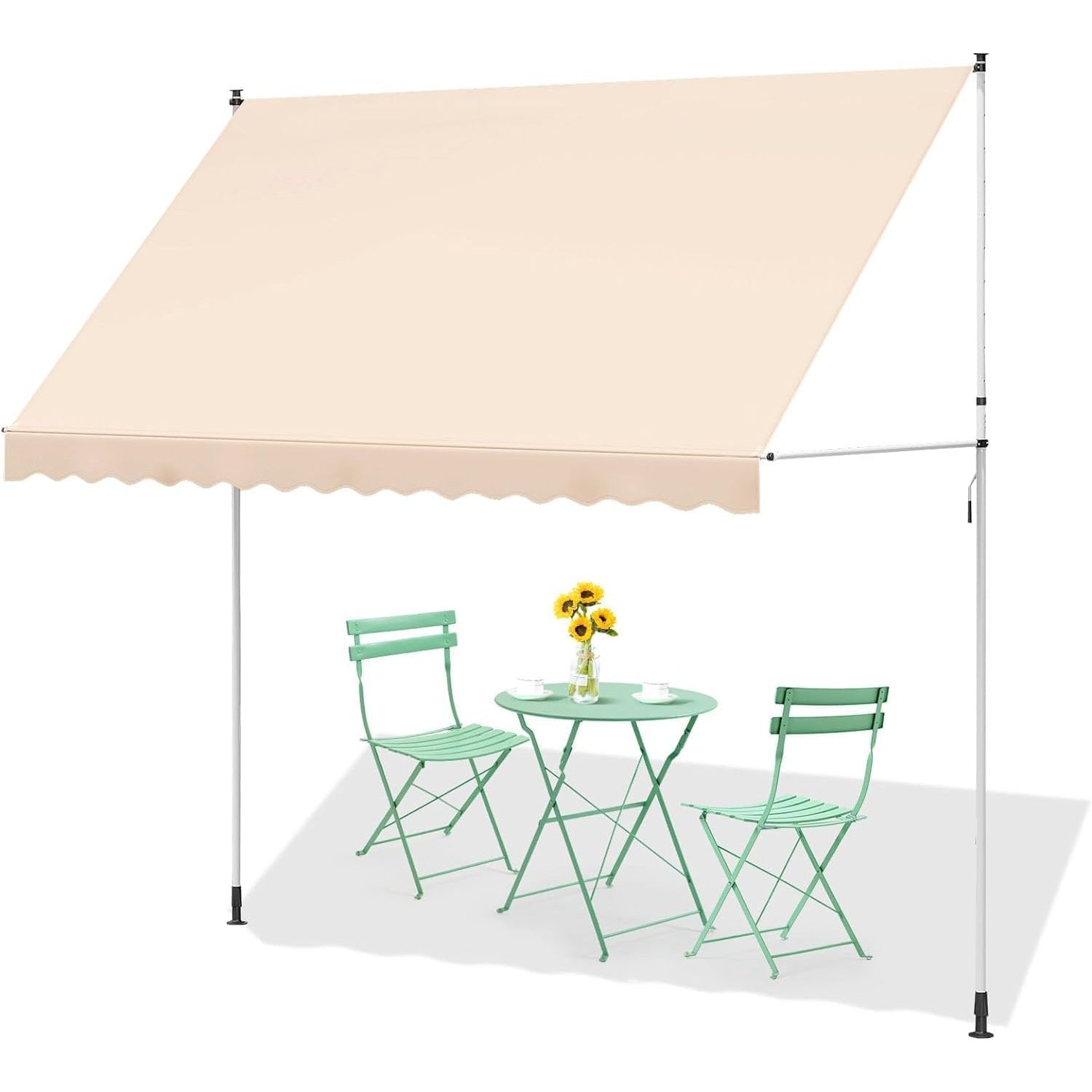 YODOLLA 3x1.8m DIY Free Standing Awning, Beige