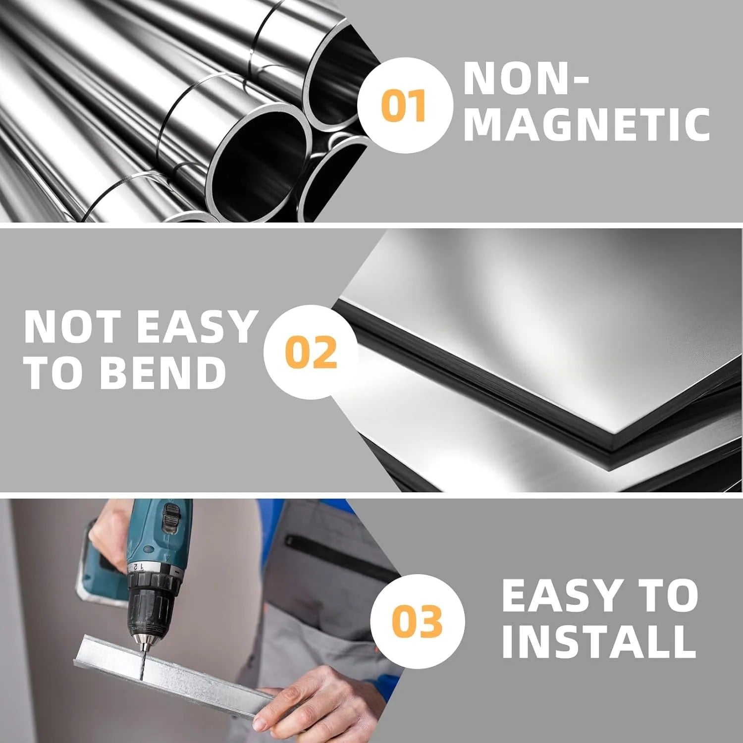 YODOLLA 48"x24" Stainless Steel Table with Overshelves