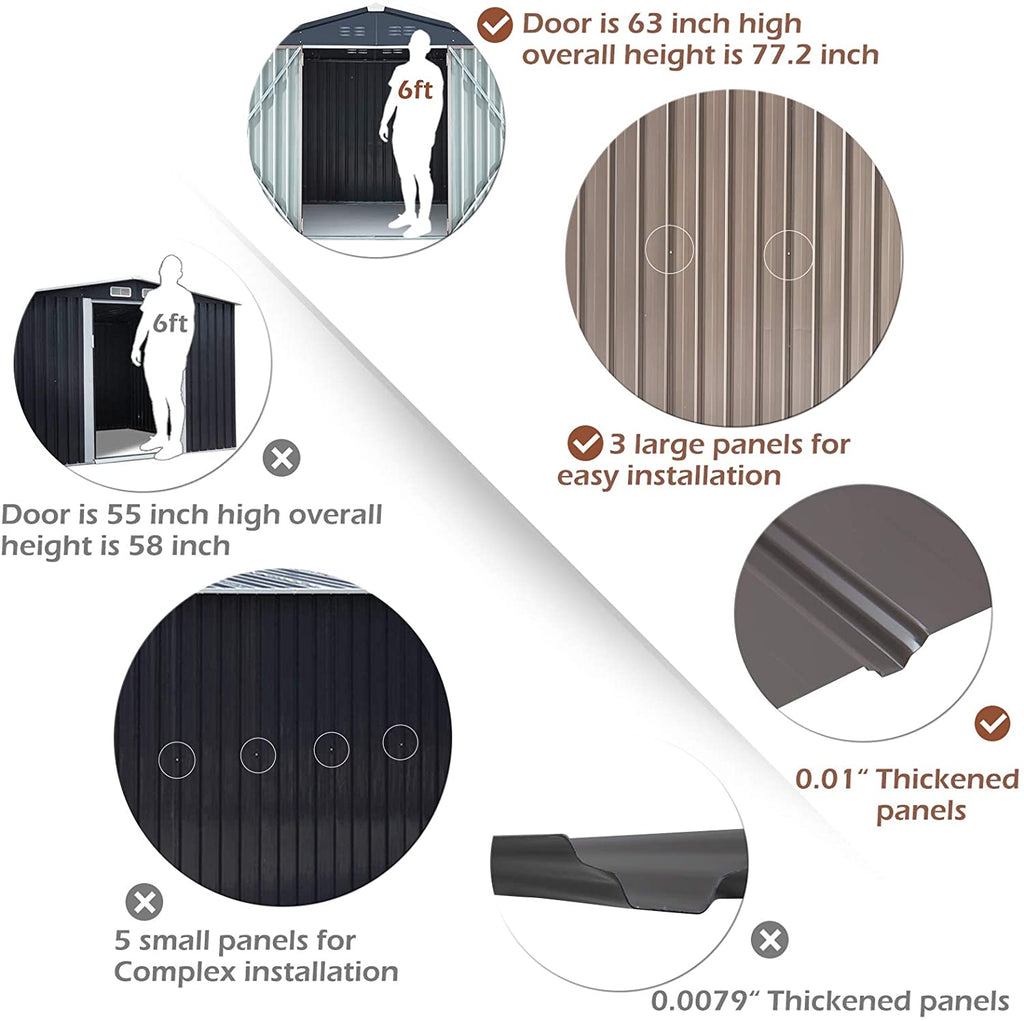 YODOLLA 6x6 Sheds Storage Sheds & Outdoor Storage