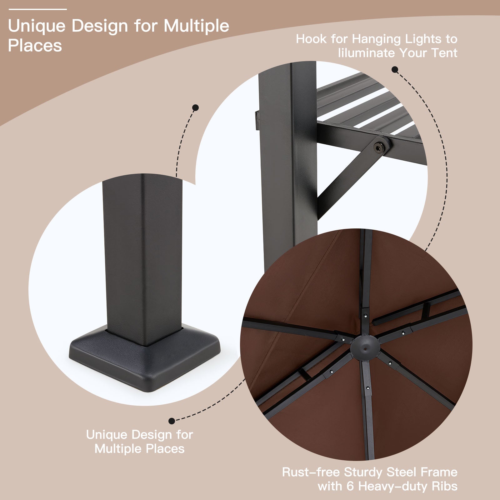 YODOLLA 8' x 5' Grill Gazebo, Brown