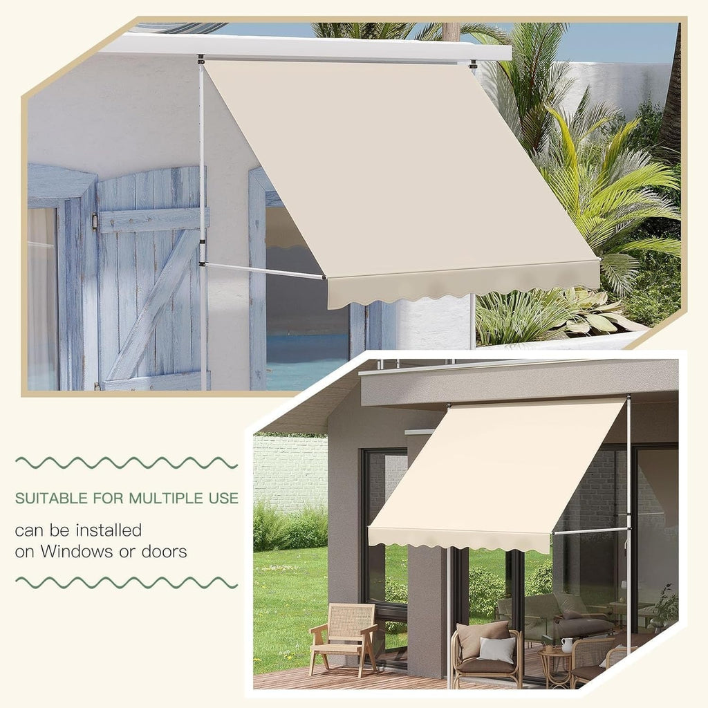 YODOLLA 2x1.8m Free Standing Awning, Beige
