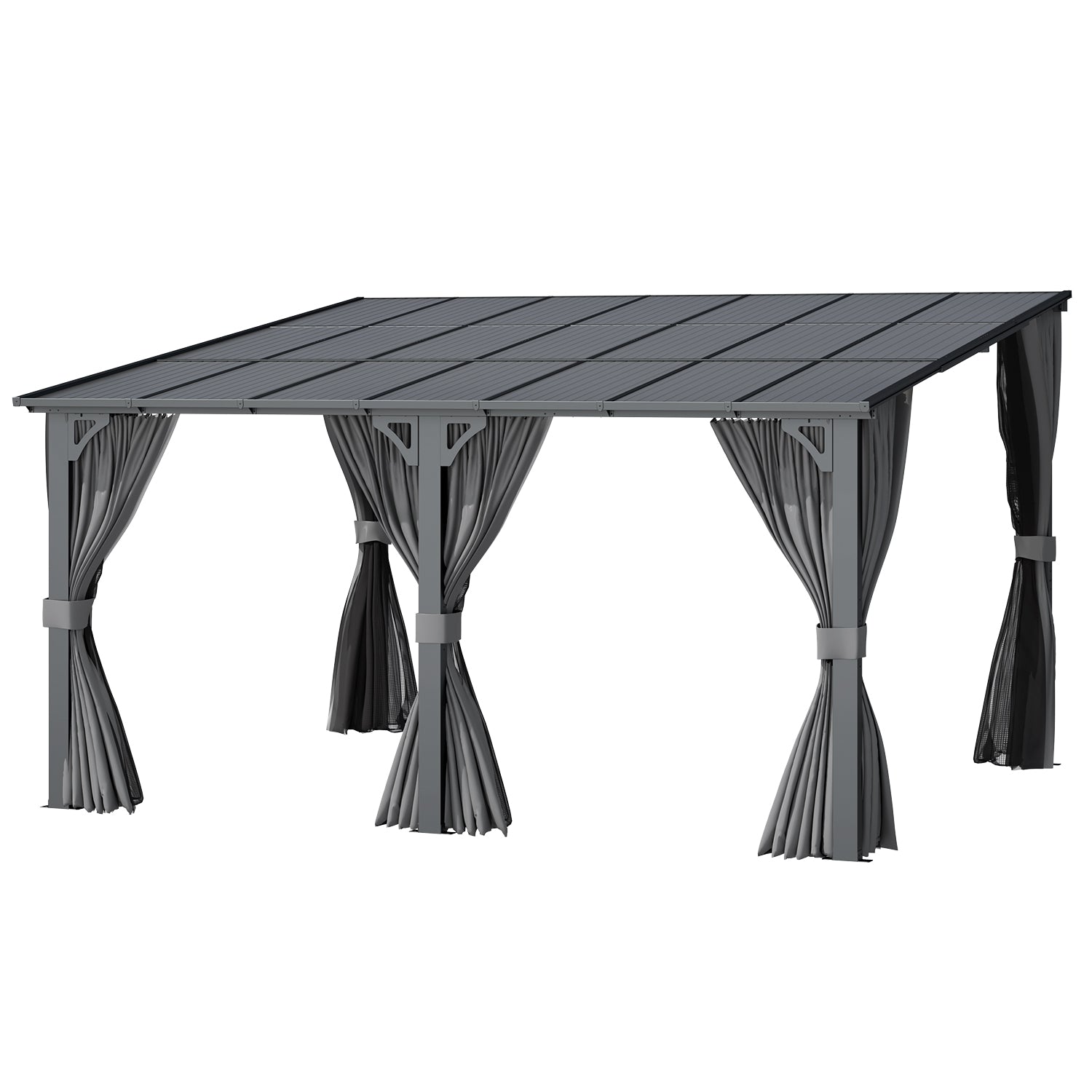 YODOLLA 14' x 12' Gazebo Outdoor Pergola with Curtains and Netting