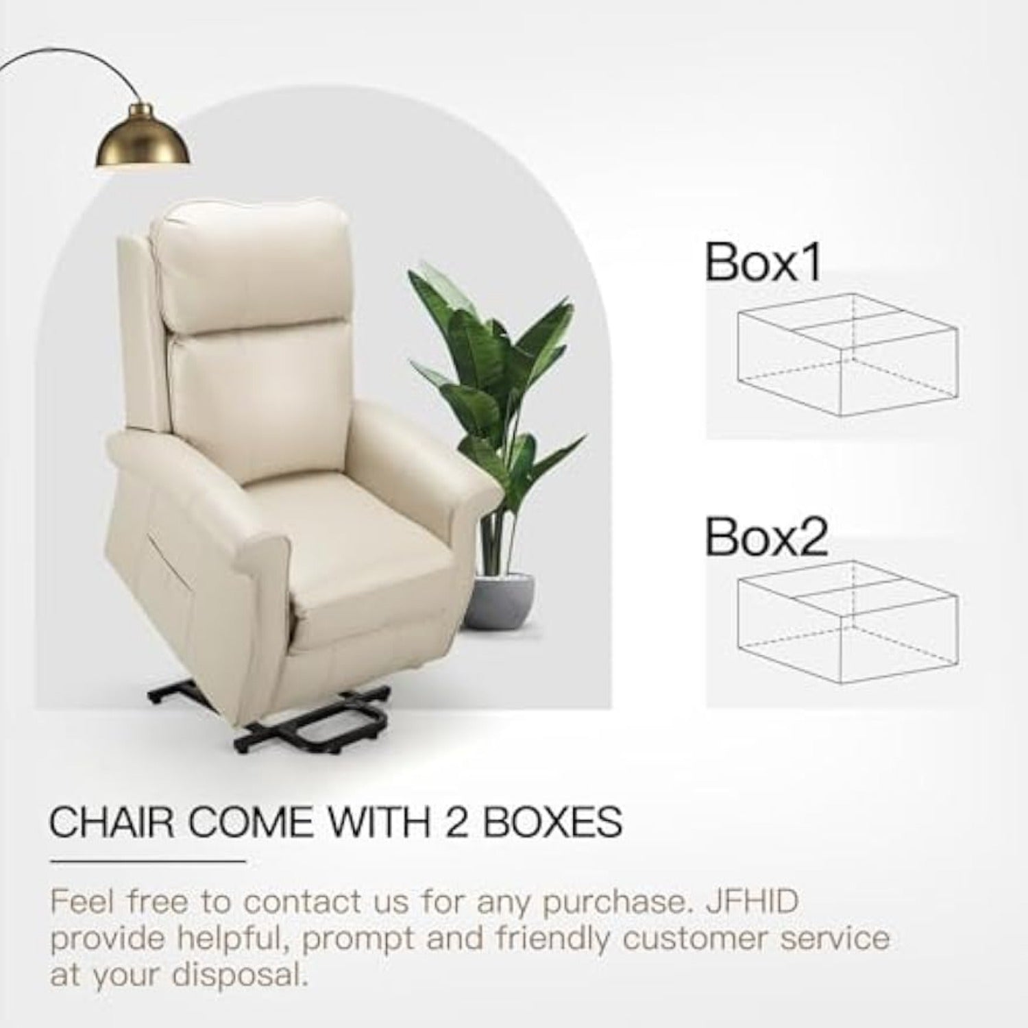 YODOLLA Electric Power Lift Recliner Chair for Elderly, Faux Leather, Cream Whitebest