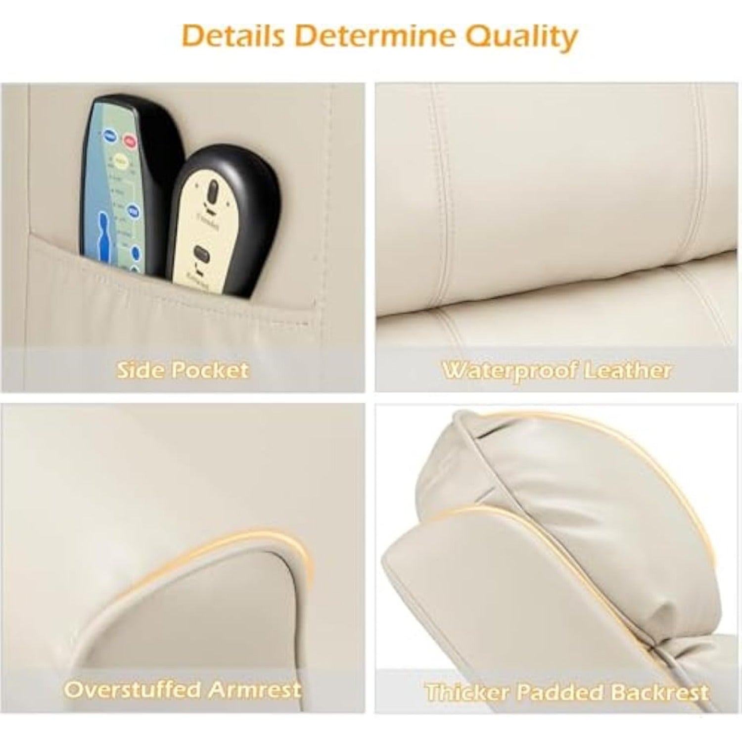 YODOLLA Electric Power Lift Recliner Chair for Elderly, Faux Leather, Cream Whitebest