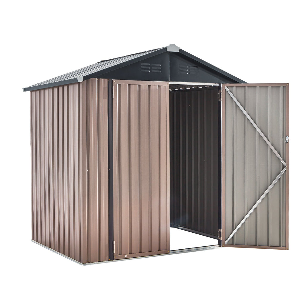 YODOLLA Shed 8' x 6' Metal Storage Shed for Ourdoor, Grey