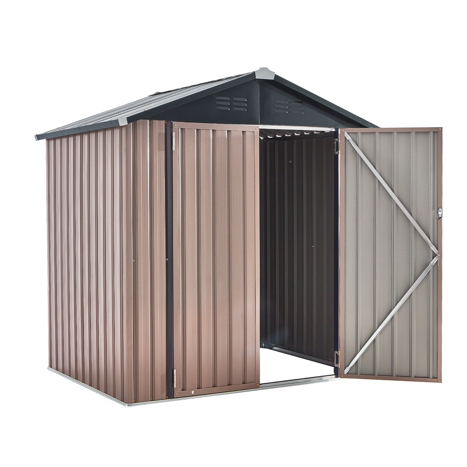 YODOLLA Shed 8' x 6' Metal Storage Shed for Ourdoor, Grey