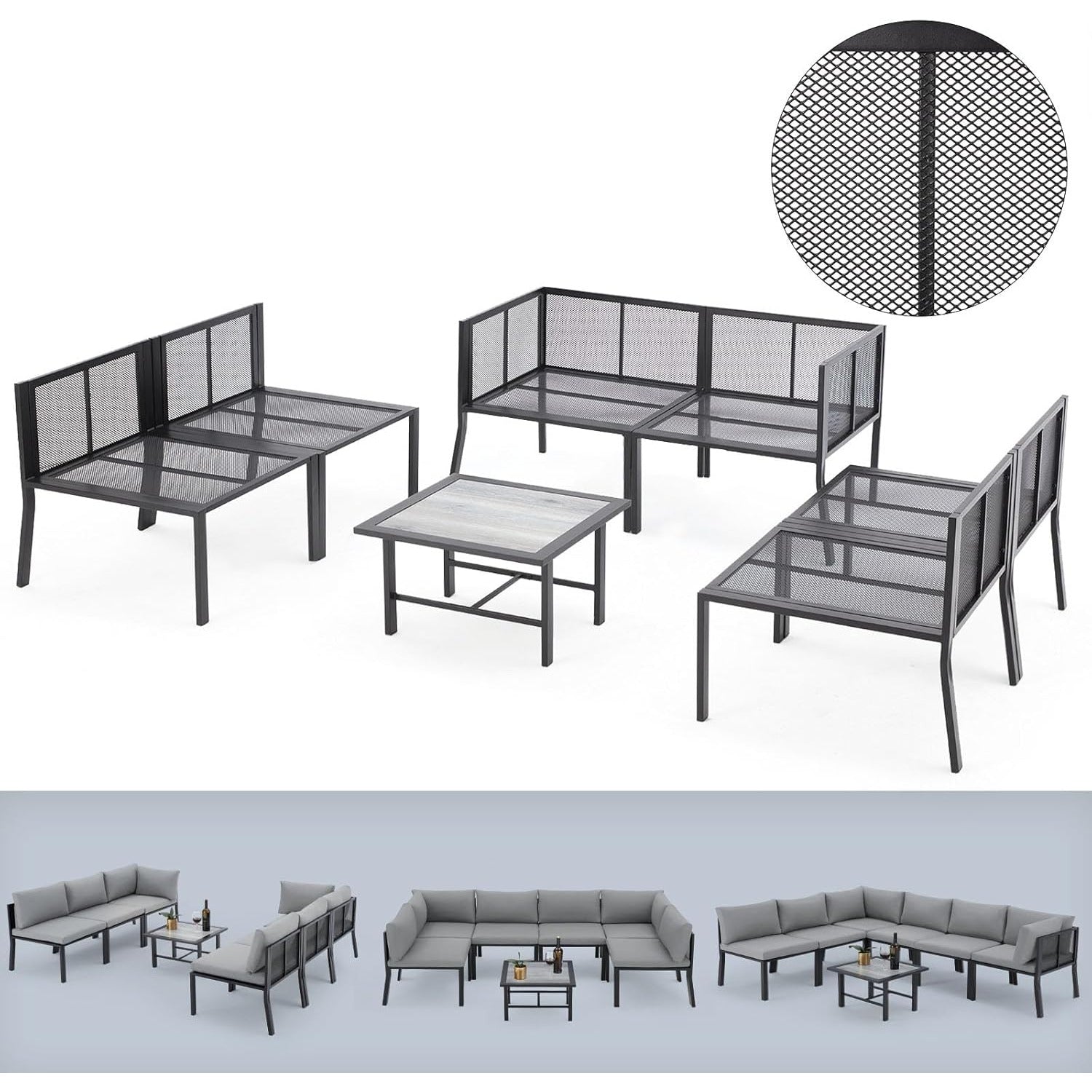 YODOLLA 7 Pieces Patio Furniture Set, Greybest