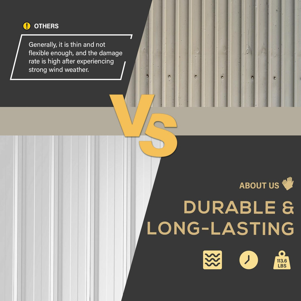 YODOLLA 8x10 Lean-to Shed, Outdoor Storage Shed, White