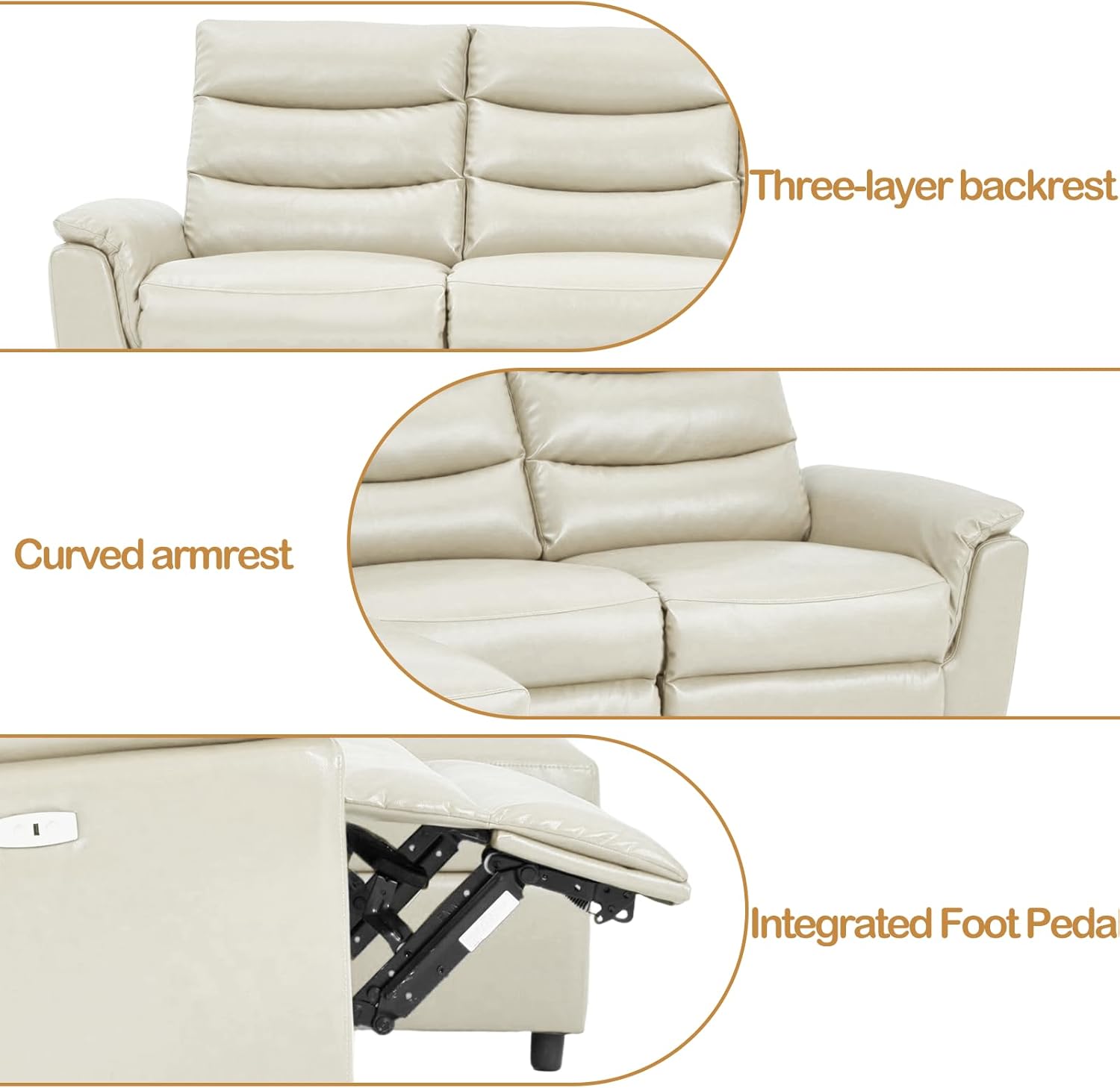 YODOLLA PU Leather Power Reclining Sectional Sofabest