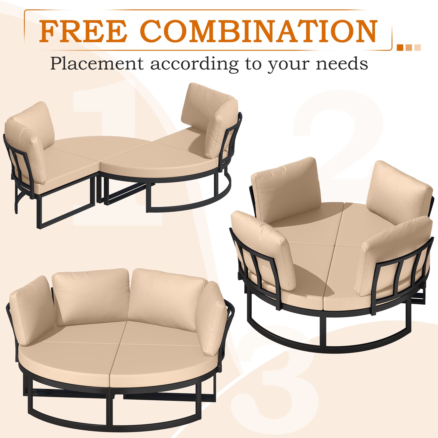 YODOLLA Patio Furniture Outdoor Daybed with Removable Cushions, Beige