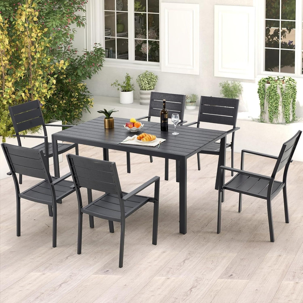 YODOLLA 7-Piece Aluminum Patio Table and Chairs Set