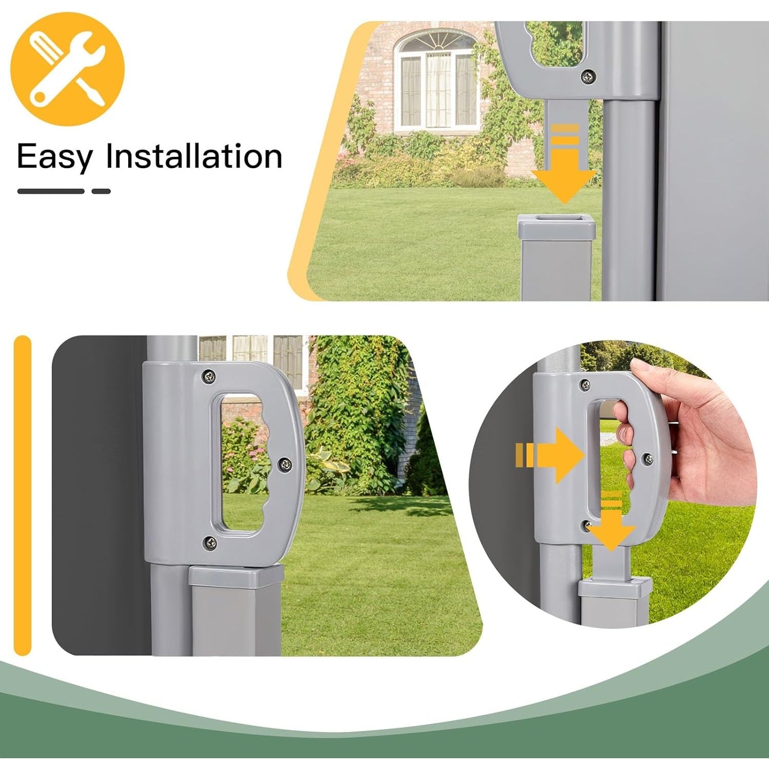 YODOLLA 236" x 63" Splashproof Retractable Side Awning, Dark Grey