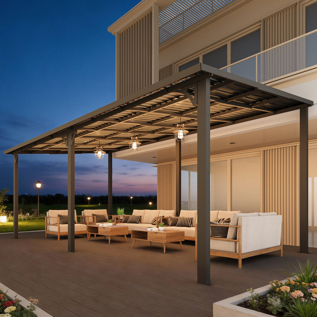 YODOLLA 20' x 10' Outdoor Hardtop Metal Gazebo for Patio