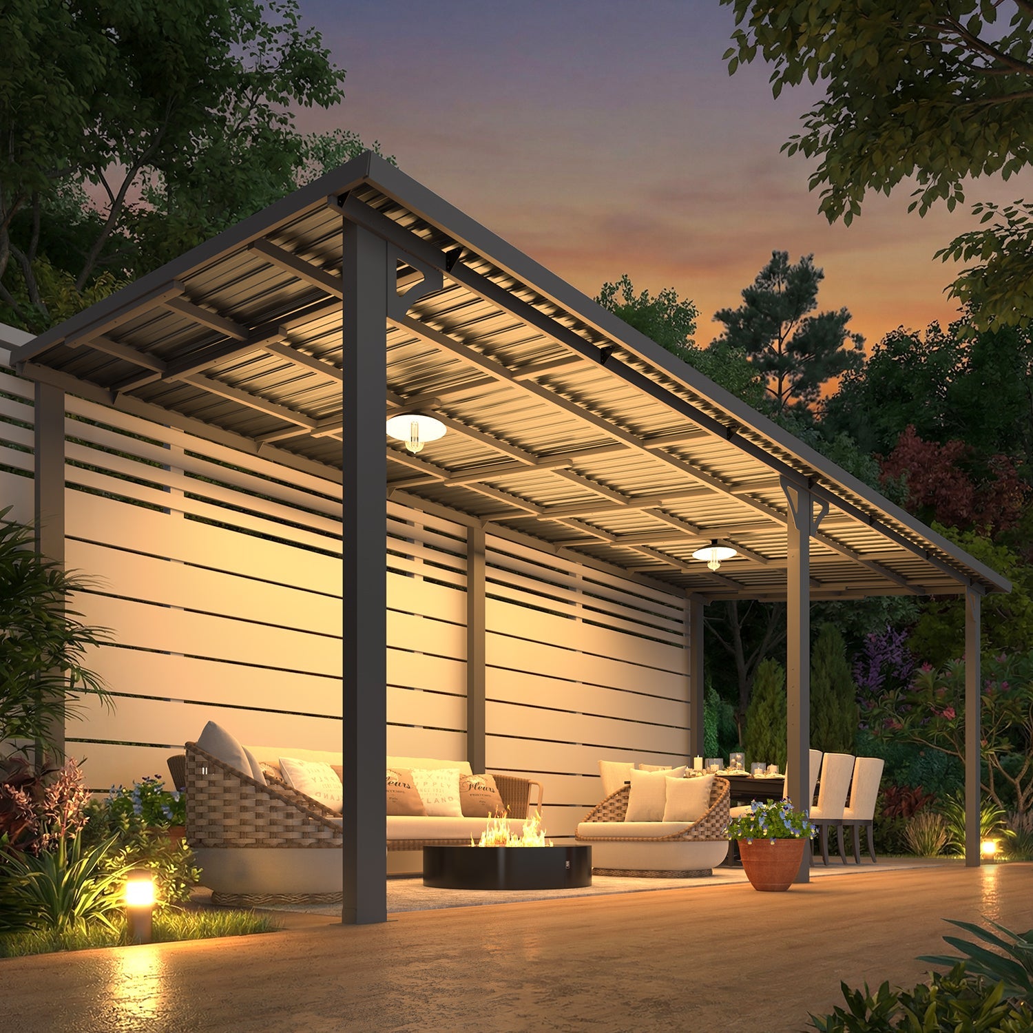 YODOLLA 20' x 8' Outdoor Hardtop Metal Gazebo for Patio