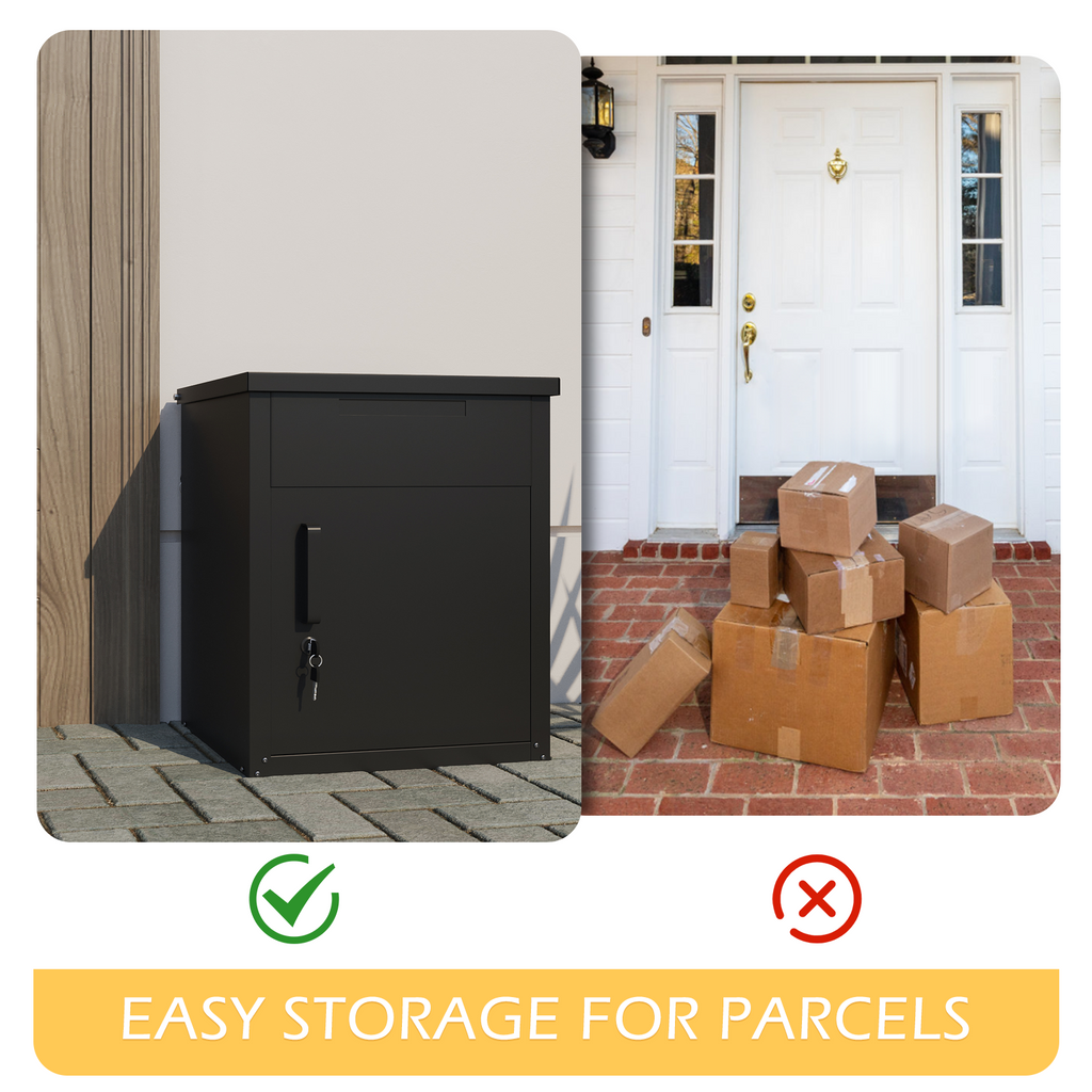 YODOLLA Package Delivery Box for Outside, Black (13.7" x 17.7" x 21.6")best