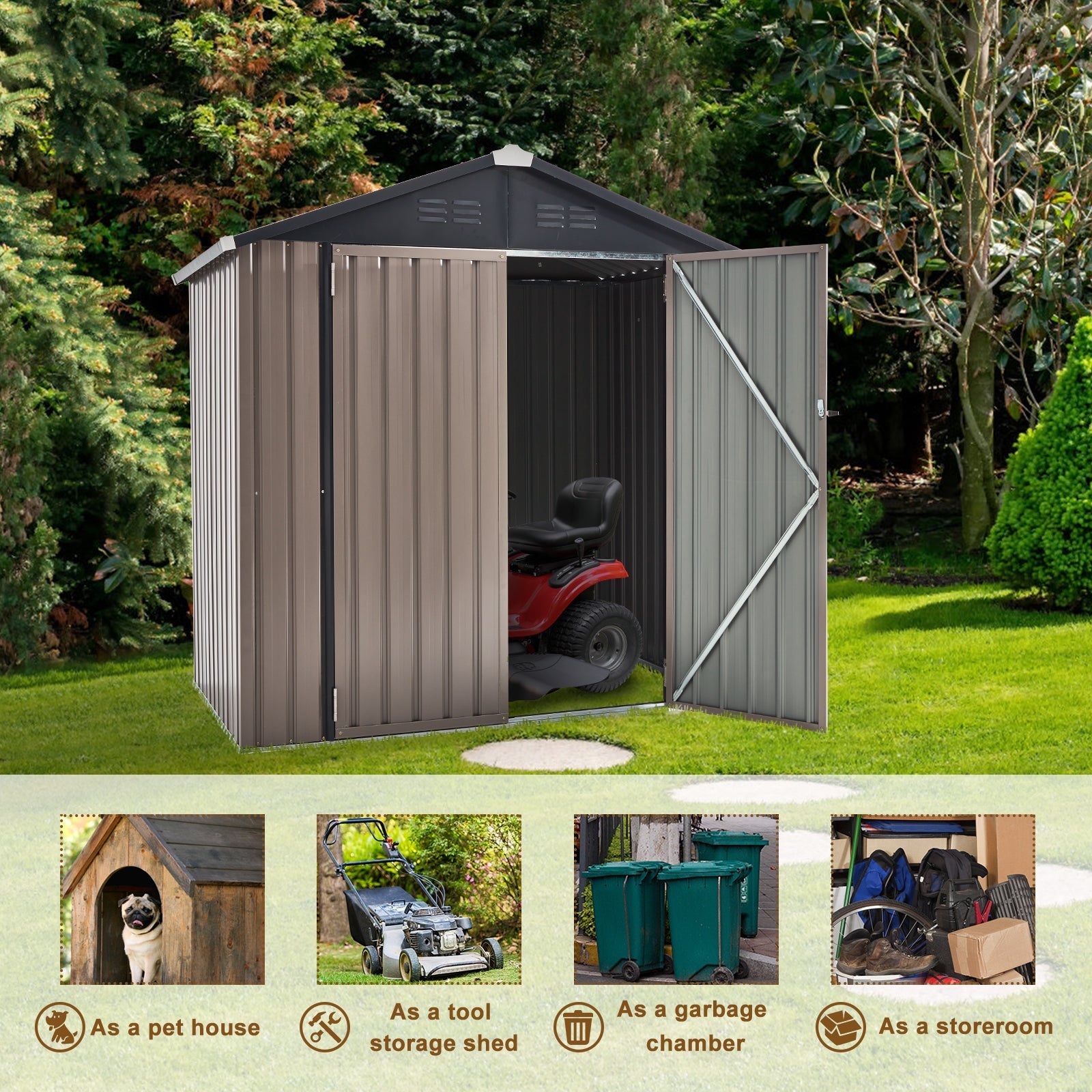 YODOLLA 6x6 Sheds Storage Sheds & Outdoor Storage