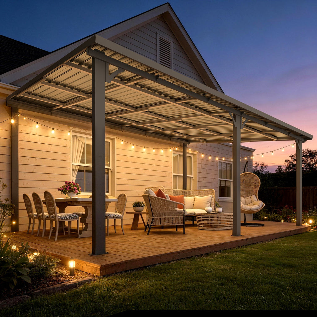 YODOLLA 16' x 12' Outdoor Pergola Hardtop Gazebo