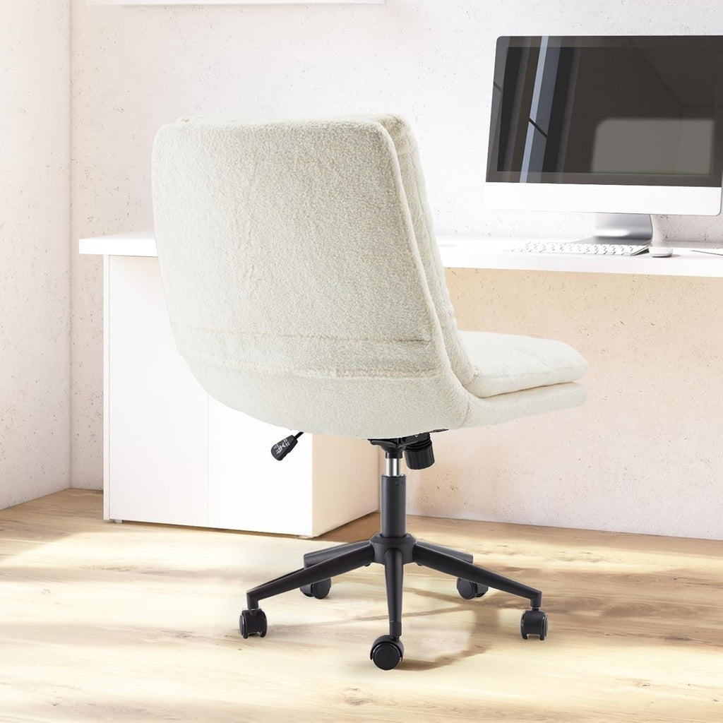YODOLLA Office Chairs Swivel Desk Chair, Teddy White