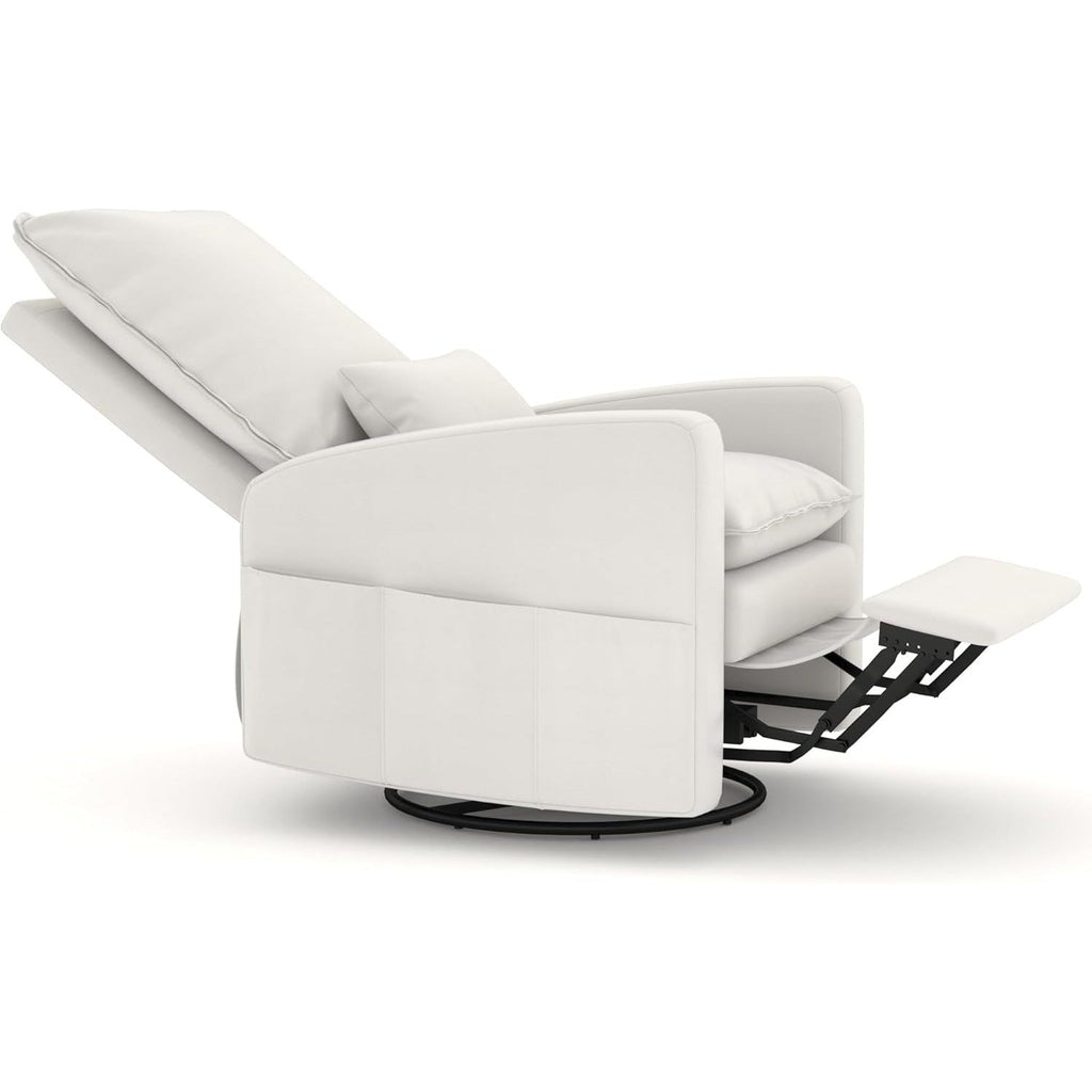 YODOLLA Rocking Chair Reclining Sofa Chair, Faux Leather Whitebest