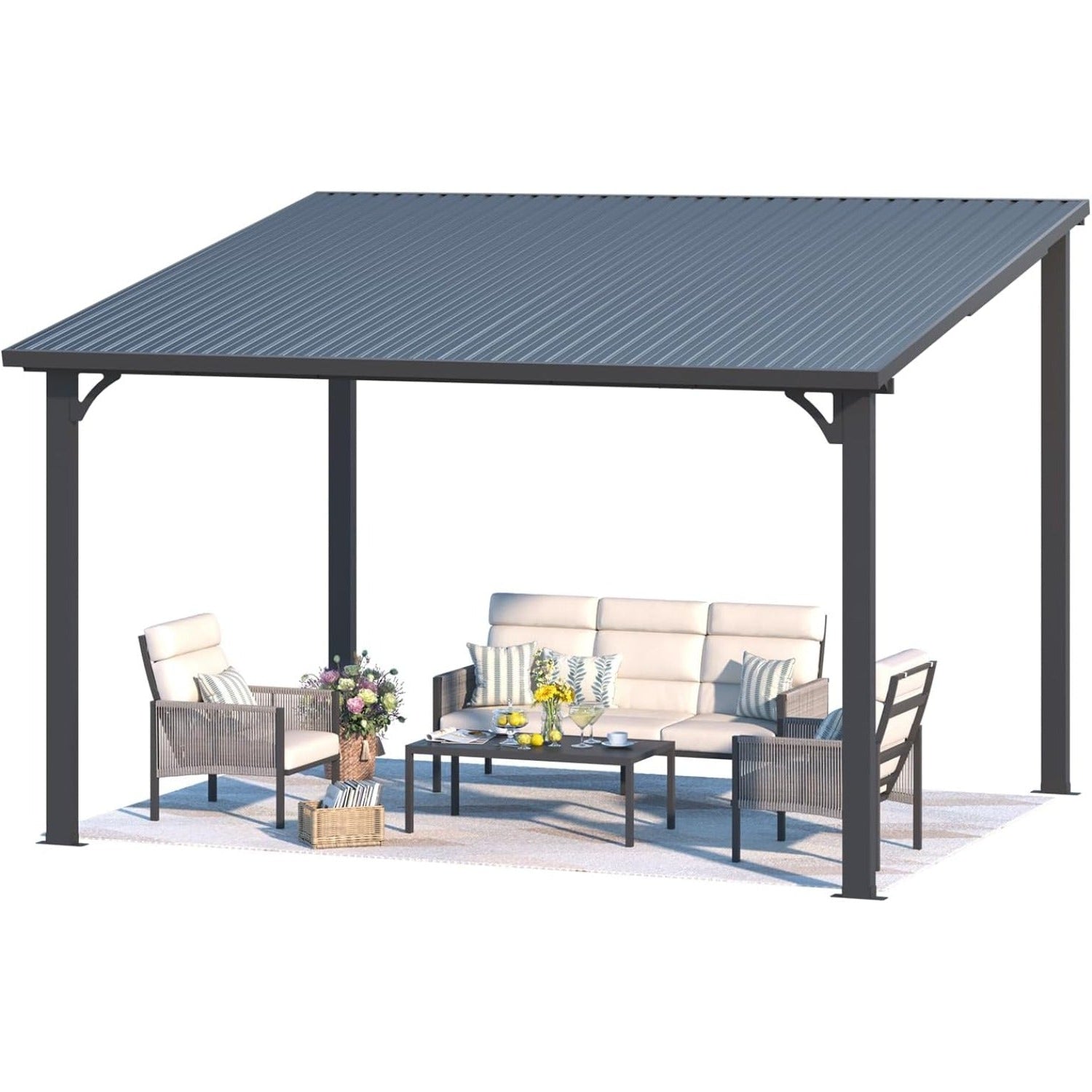 YODOLLA 12' x 10' Outdoor Hardtop Pergola Gazebo for Patiobest