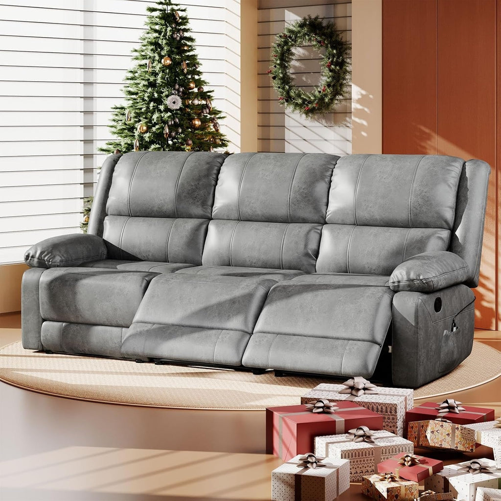YODOLLA Reclining Sofa 3-Seater Couch, Graybest