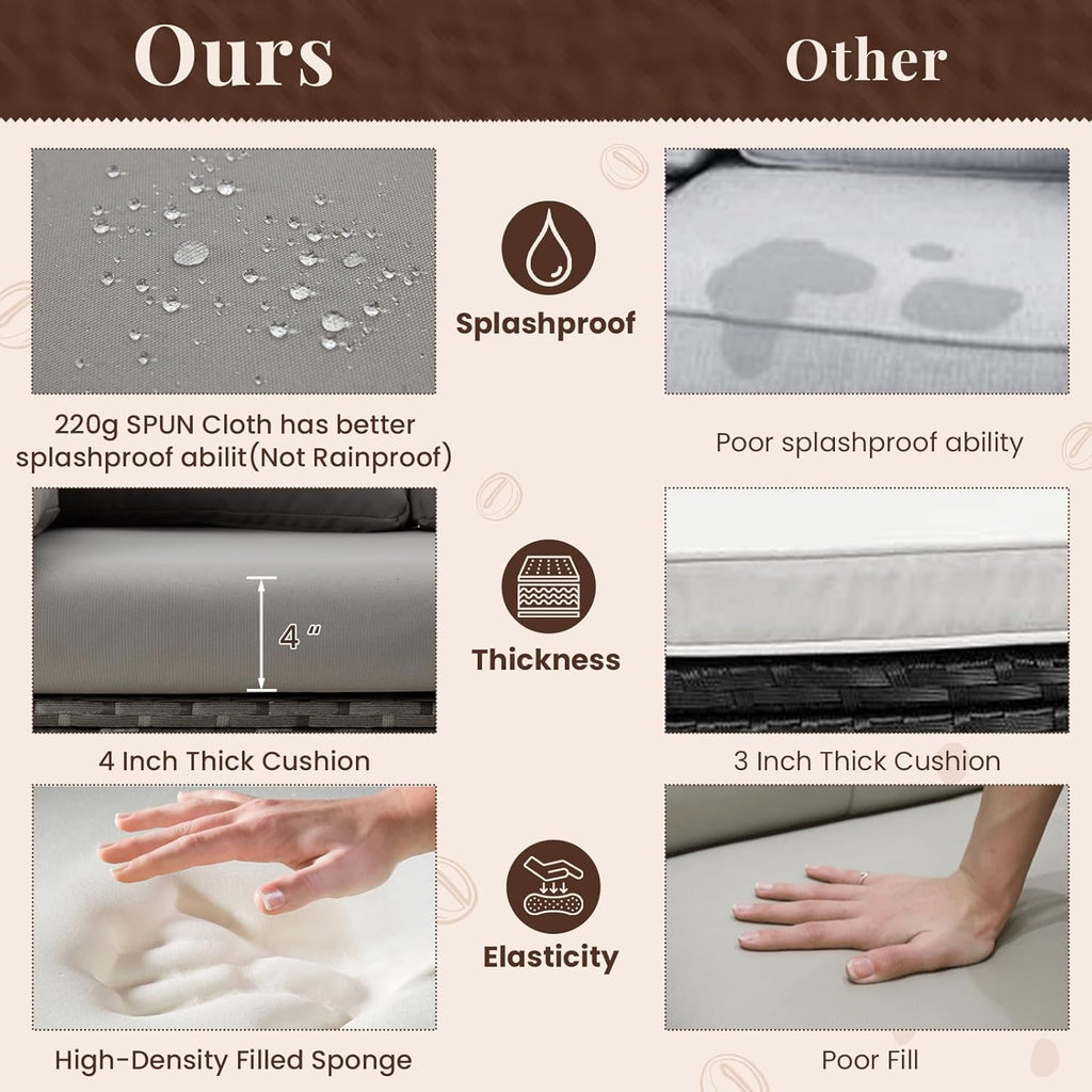 YODOLLA 7 Pieces Outdoor Wicker Rattan Furniture Set, Graybest