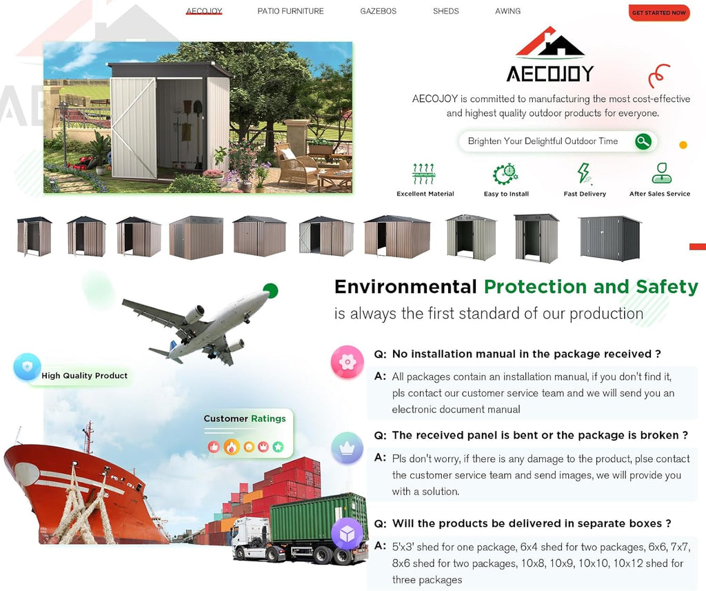 YODOLLA 5x3 Outdoor Storage Shed, White