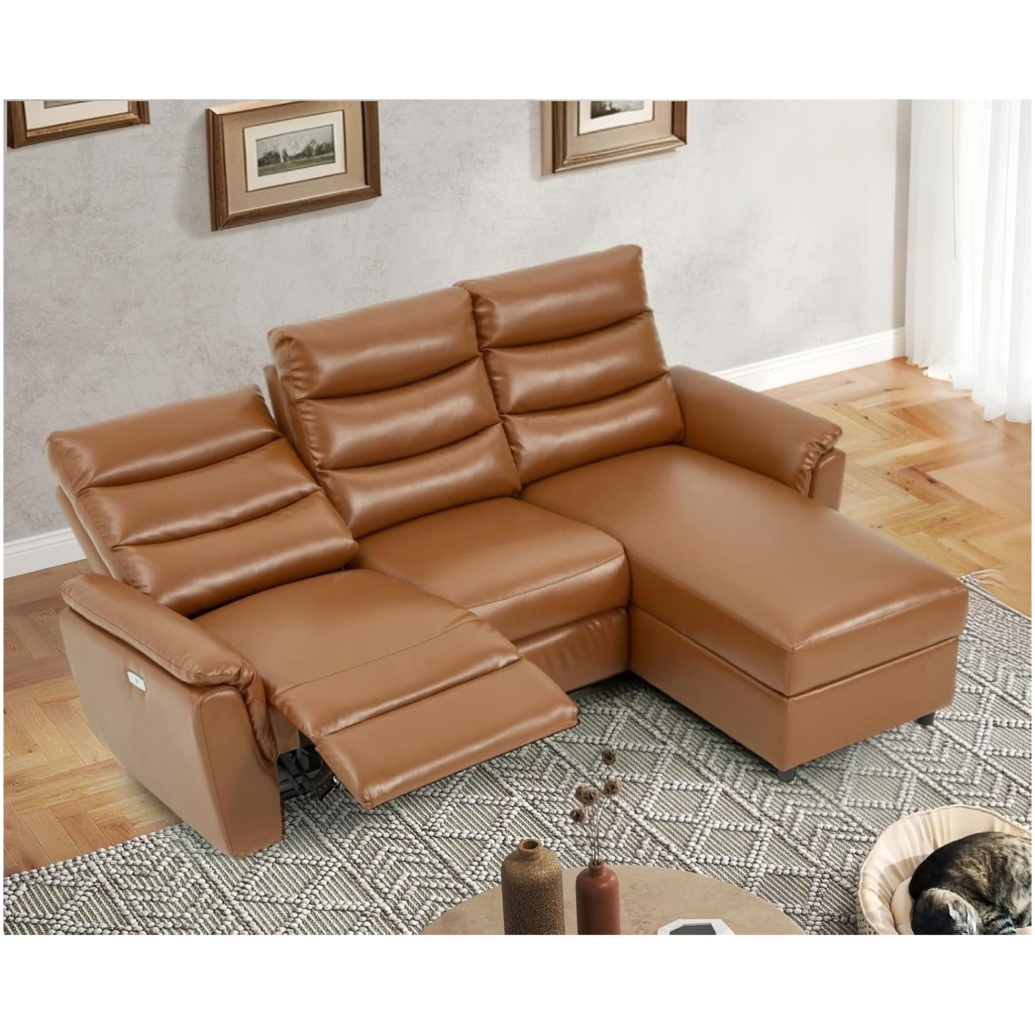 YODOLLA PU Leather Power Reclining Sectional Sofabest