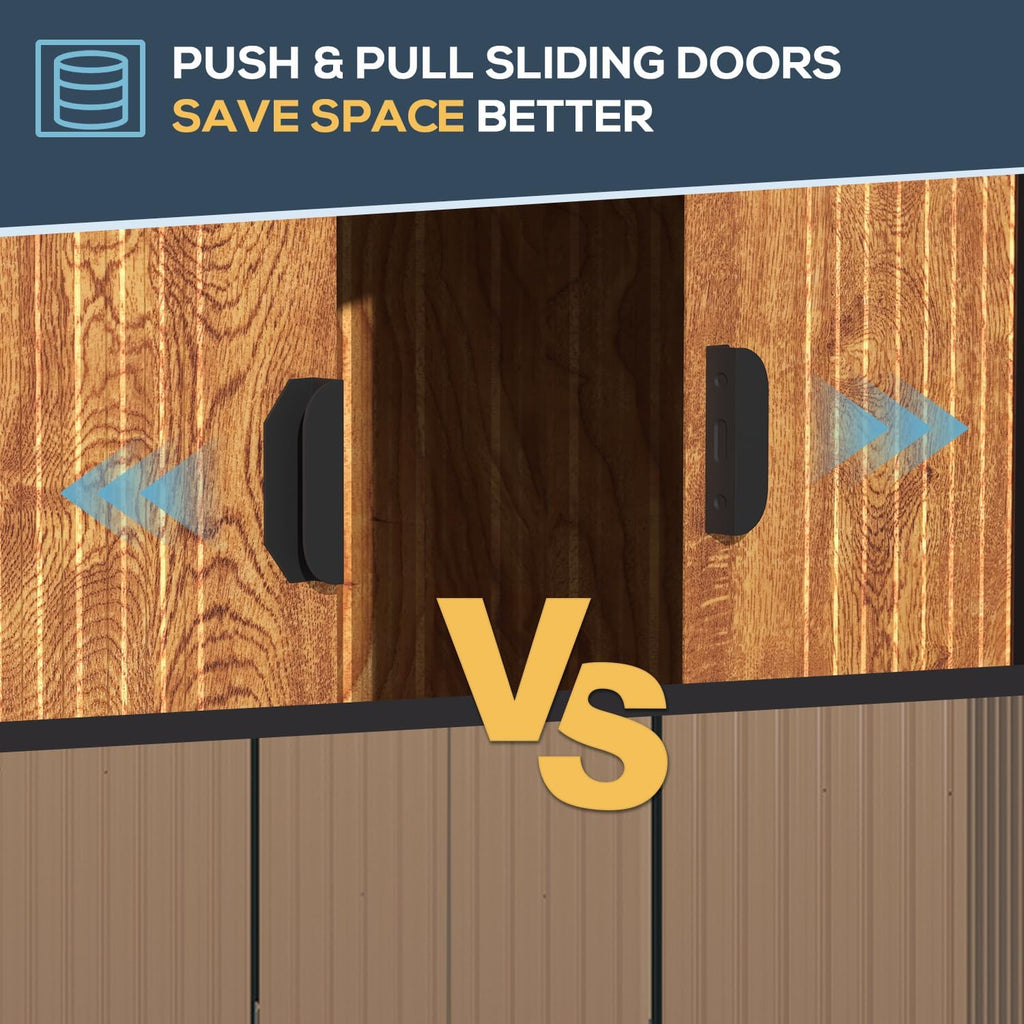 YODOLLA 8x6 Woodgrain Outdoor Storage Shed