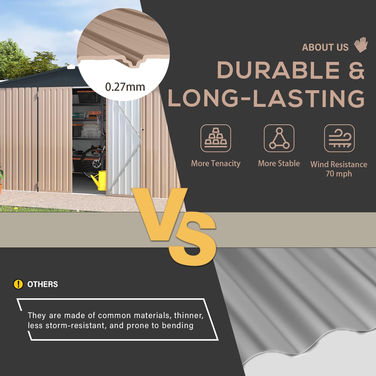 YODOLLA 14x12 Metal Storage Shed Outdoor Shed, Gray