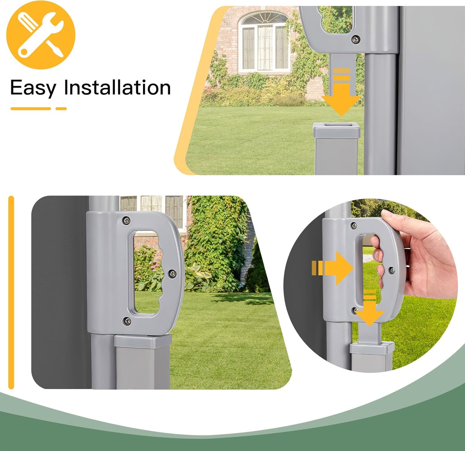 YODOLLA 118"x 71" Splashproof Retractable Side Awning, Dark Grey