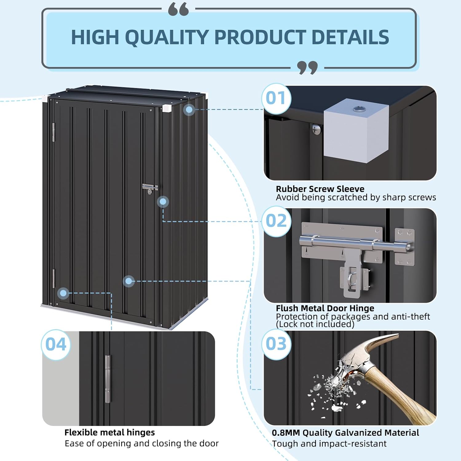YODOLLA Outdoor Cabinet Storage Cabinet Weatherproof
