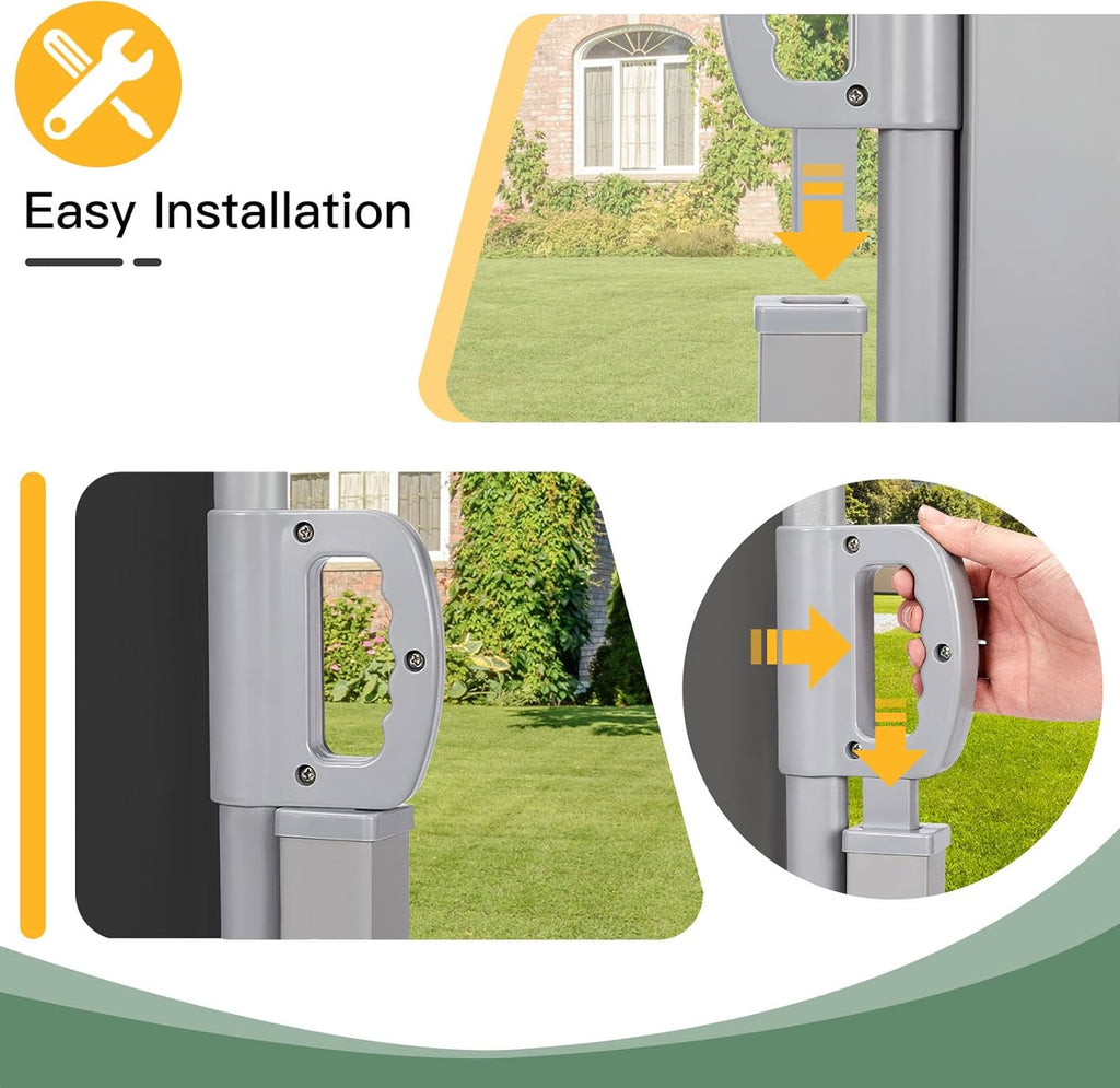 YODOLLA 236" x 63" Splashproof Retractable Side Awning, Black