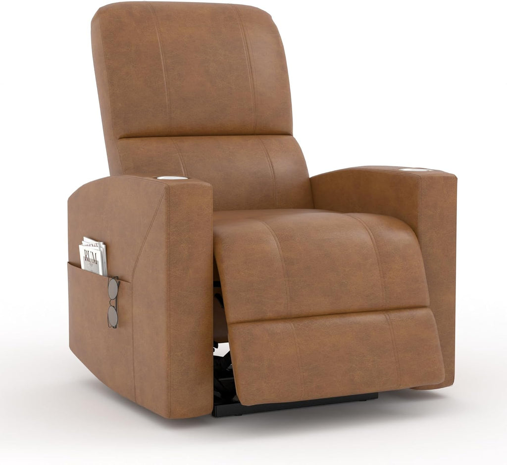 YODOLLA Recliner Sofa Chair, Faux Leather Brownbest