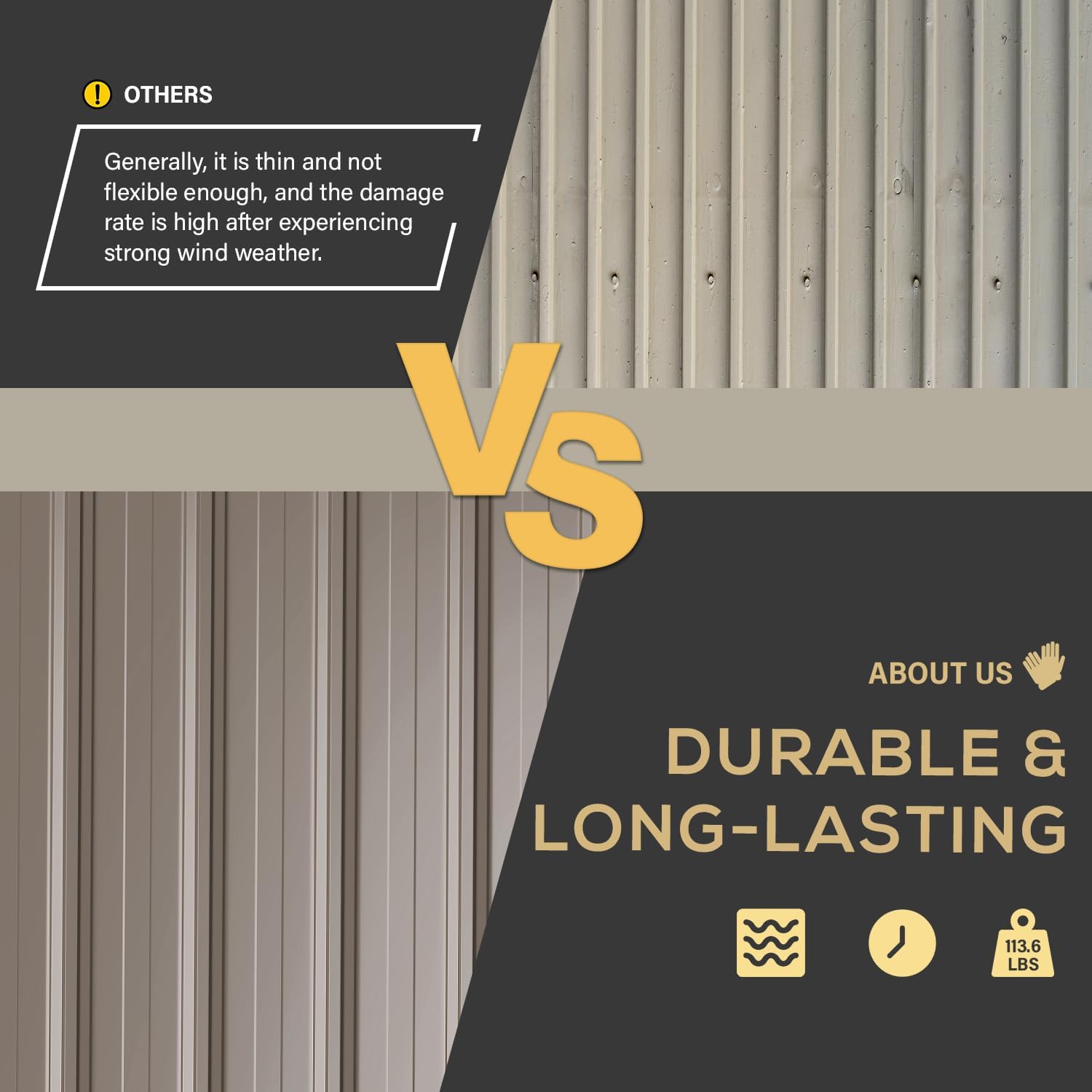 YODOLLA 8x10 Lean-to Shed, Outdoor Storage Shed, Gray