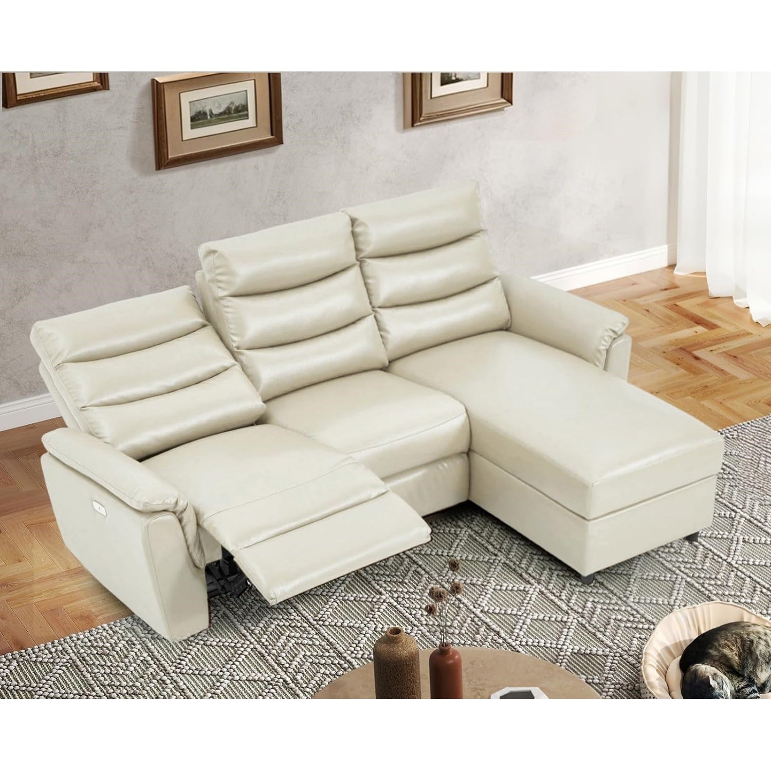 YODOLLA PU Leather Power Reclining Sectional Sofabest