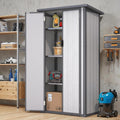 YODOLLA Waterproof Tall Resin Outdoor Storage Cabinet with Adjustable Shelves