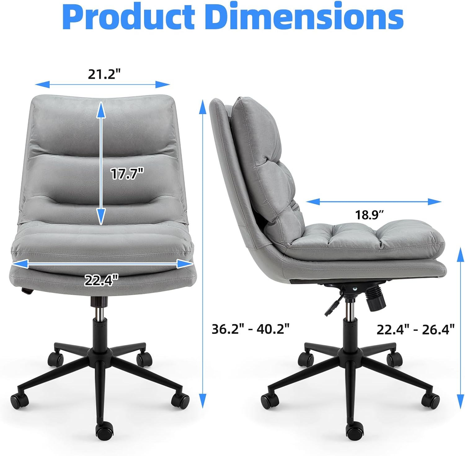 YODOLLA Office Chairs Swivel Desk Chair, Faux Leather Graybest