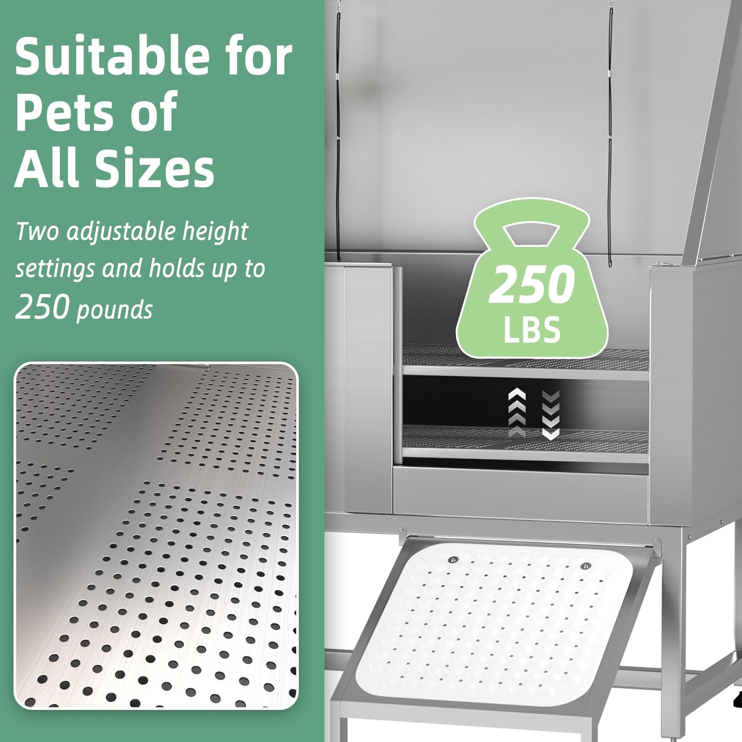 YODOLLA Professional Stainless Steel Dog Washing Station for Large