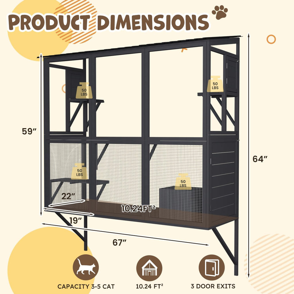 YODOLLA Catio Outdoor Cat Enclosure with Window Access