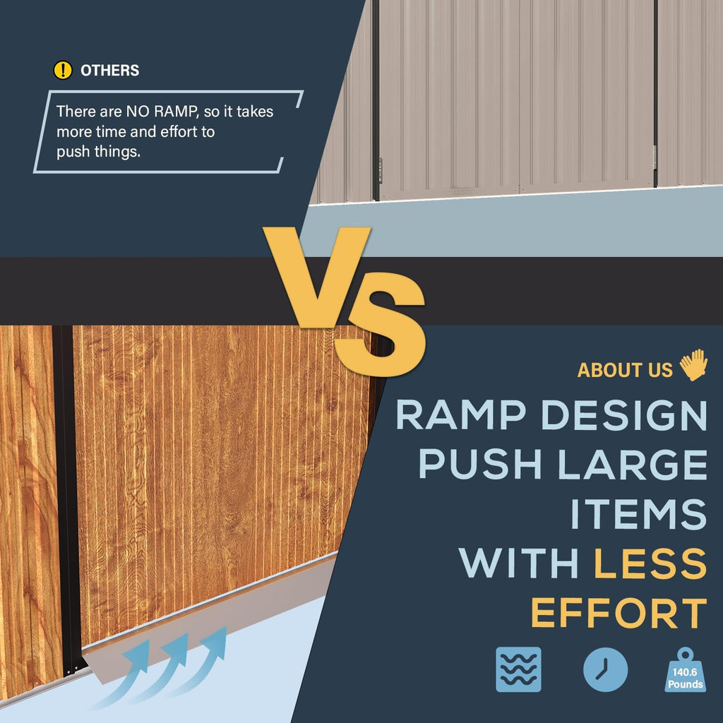 YODOLLA 8x6 Woodgrain Outdoor Storage Shed