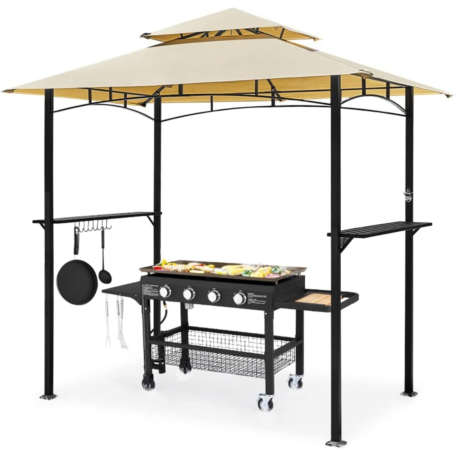 YODOLLA 8' x 5' Grill Gazebo, Beige