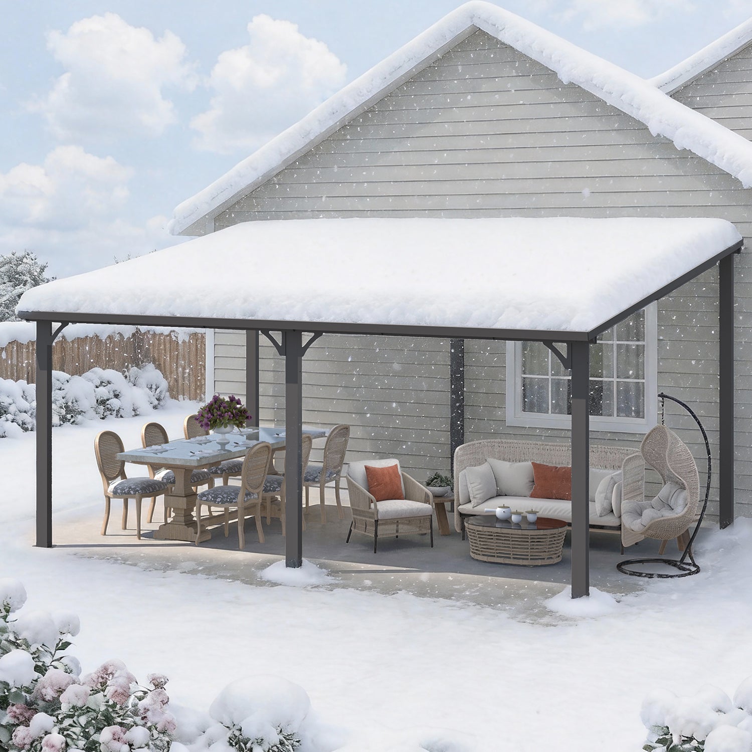 YODOLLA 16' x 12' Outdoor Pergola Hardtop Gazebo