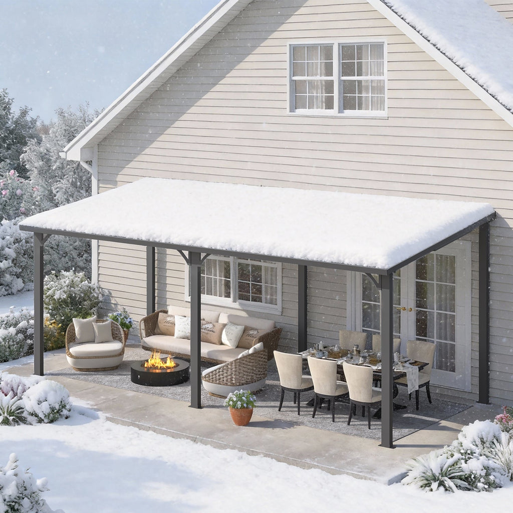 YODOLLA 20' x 8' Outdoor Hardtop Metal Gazebo for Patio