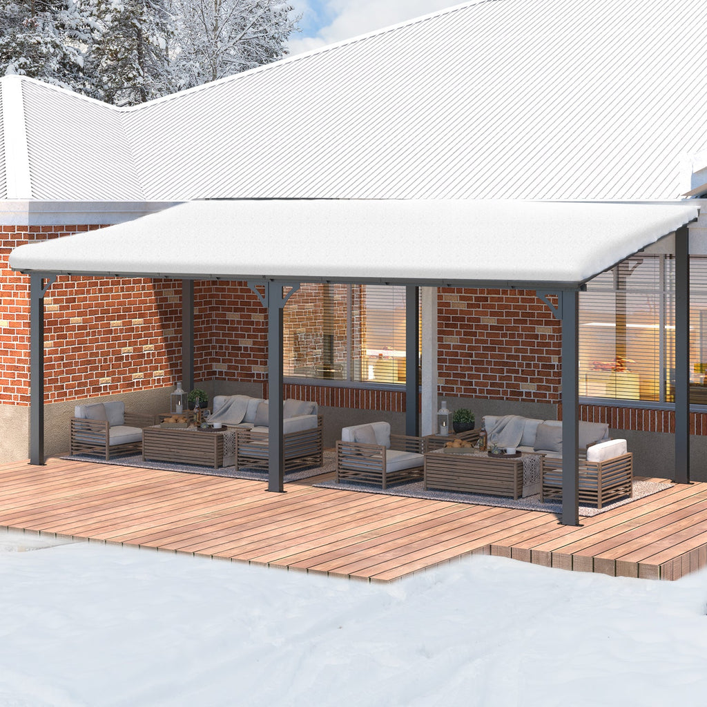 YODOLLA 20' x 8' Gazebo Outdoor Pergola, Dark Grey