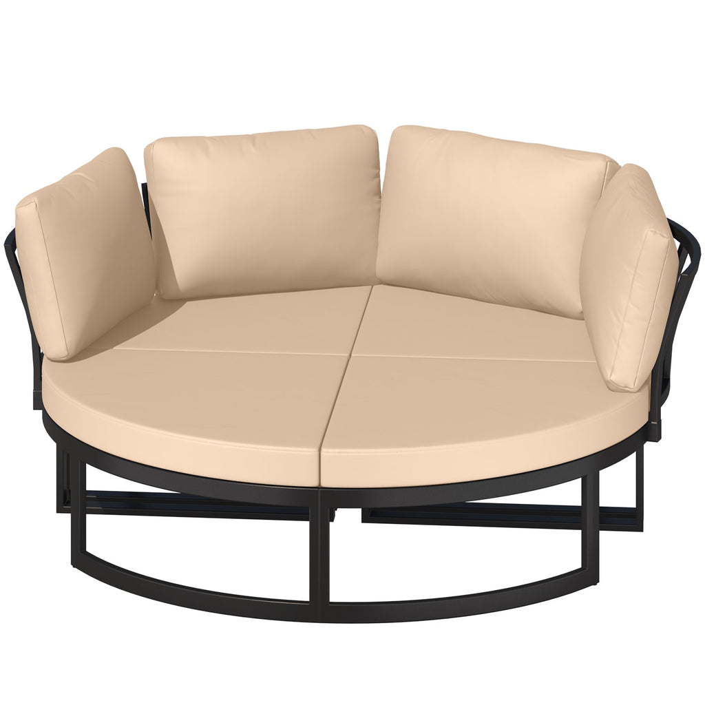 YODOLLA Patio Furniture Outdoor Daybed with Removable Cushions, Beige