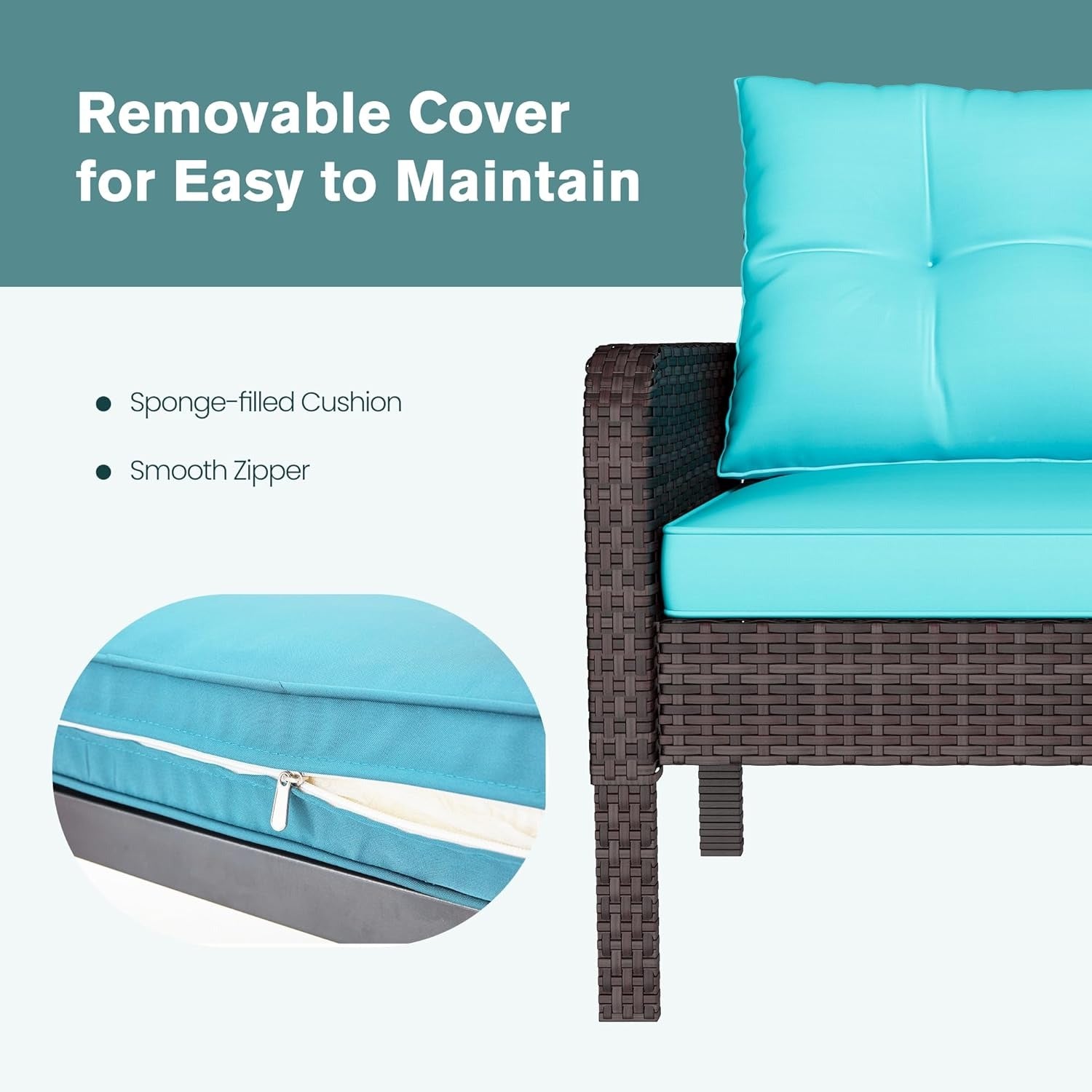 YODOLLA Outdoor 5 Pieces Patio Furniture Set, Bluebest