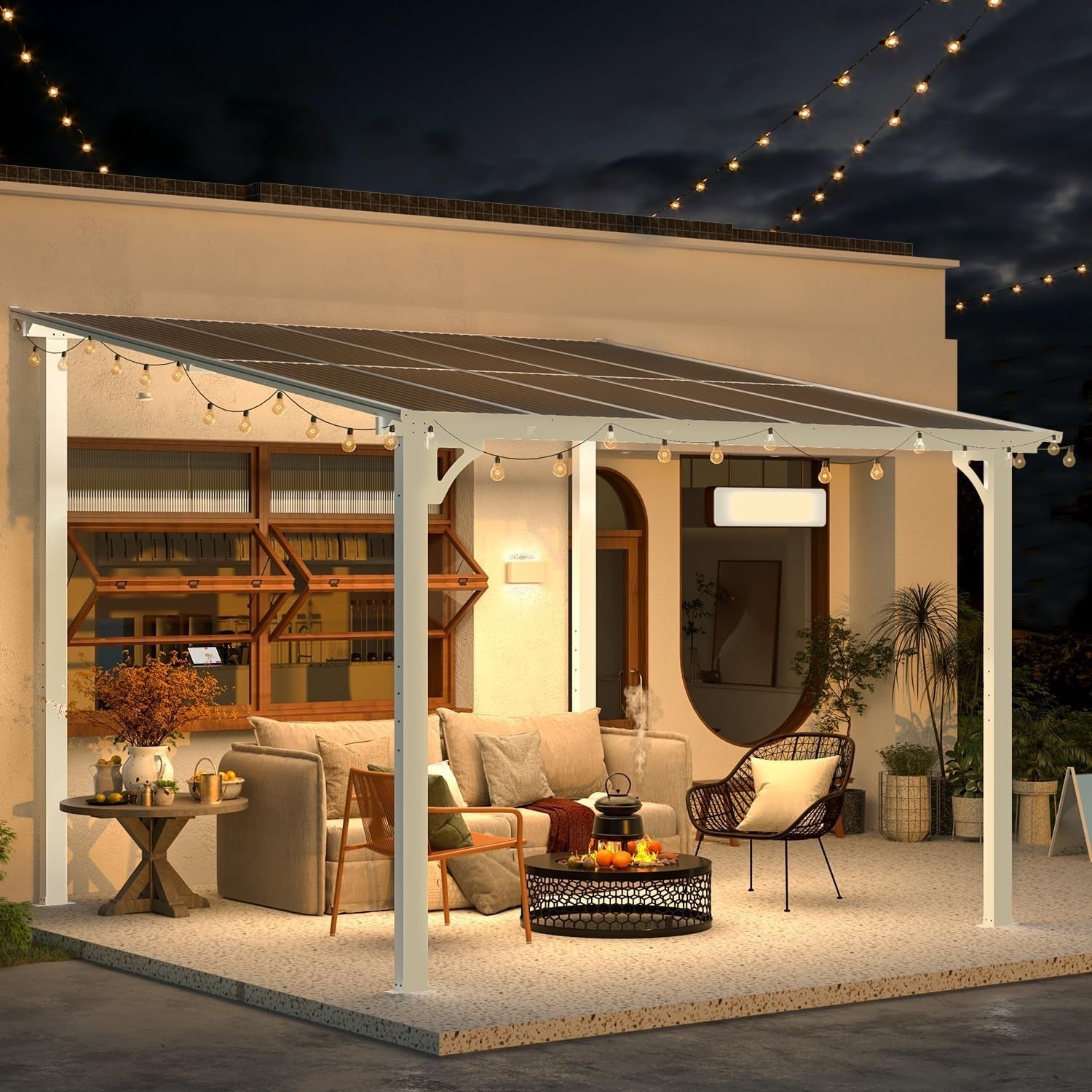 YODOLLA 10' x 10' Pergola Gazebo, Small Wall Mounted Pergolas and Gazebos