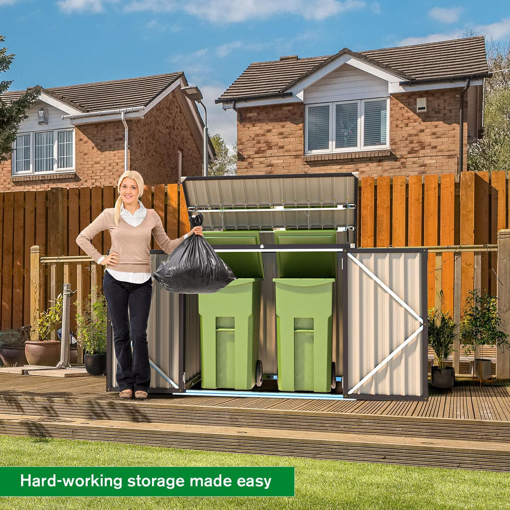 YODOLLA 46 Cu.Ft Outdoor Horizontal Storage Shed, Brownbest