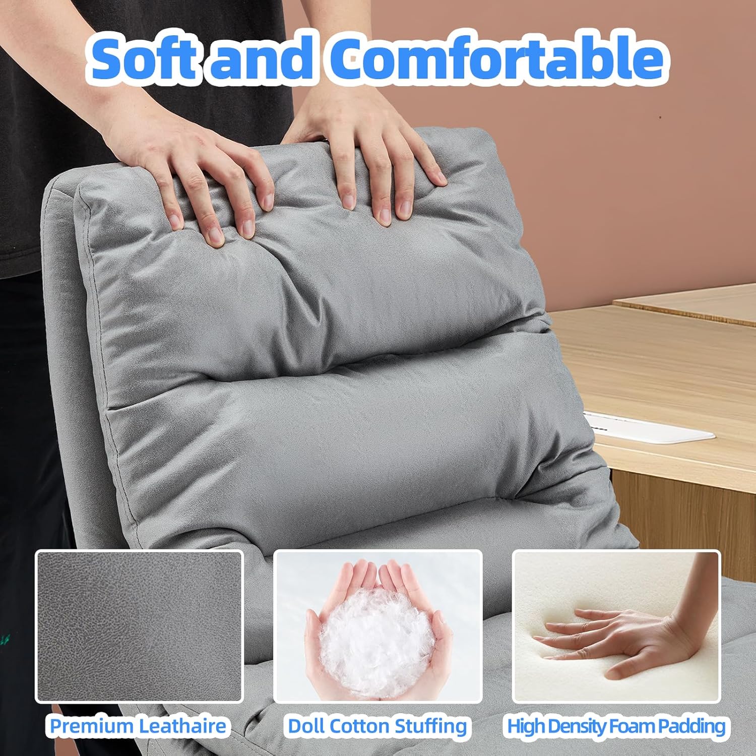 YODOLLA Office Chairs Swivel Desk Chair, Faux Leather Graybest